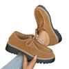 Lace-up Platform Loafers Women's New 2025 Autumn Vintage Muffin Plus-size Low-top Shoes