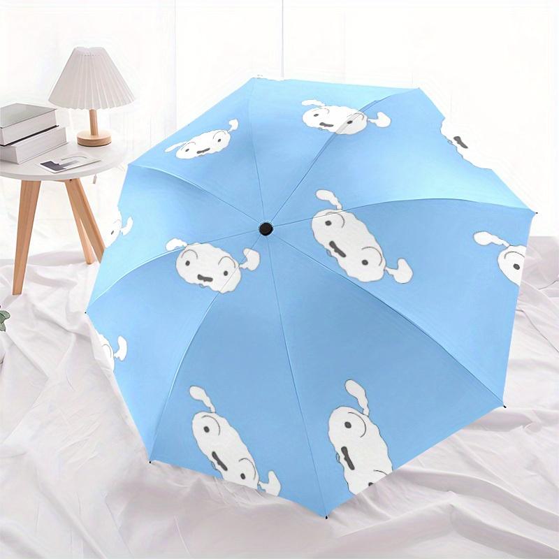 1pc Crayon Shin-chan Dog Automatic Open/close Folding Portable Umbrella with 8-Rib Structure for Women/Men, All-Season Use  a0901004