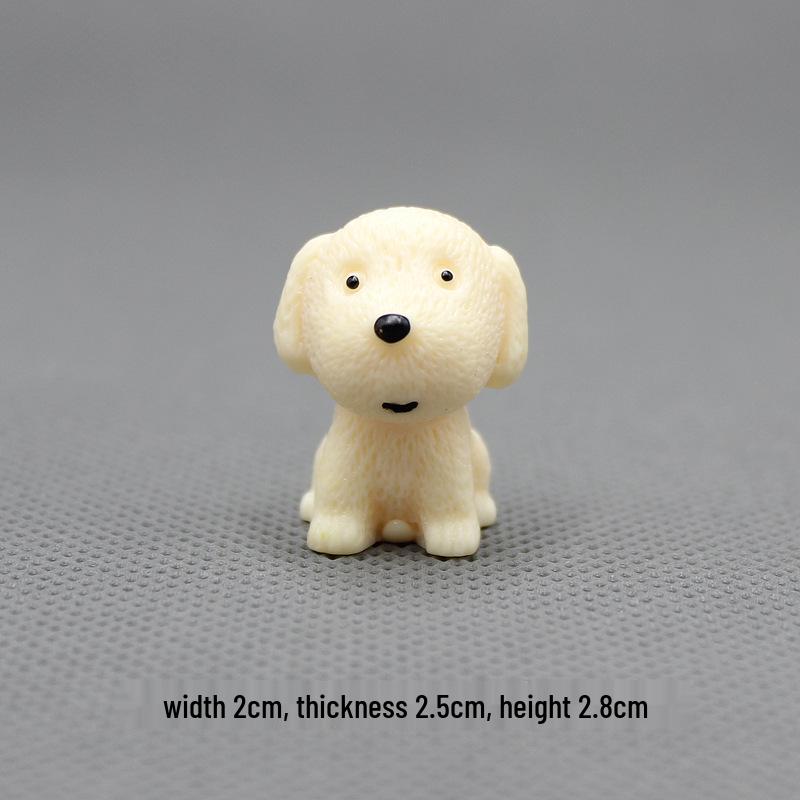 Entzückende Mini-Resin-Welpenfiguren - Pomeranian, Teddy, Bulldogge, Shar-Pei-Modelle - Kleine Ornamente für das kognitive Lernen von Kindern