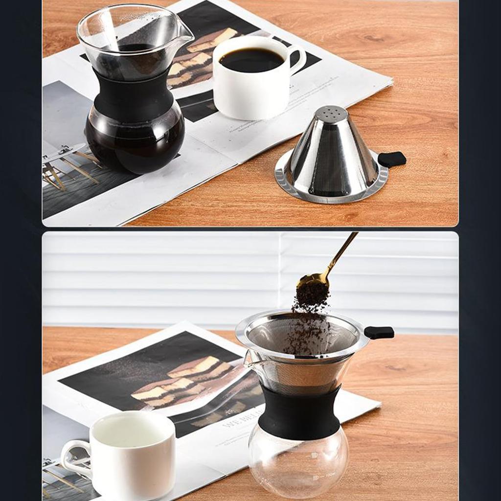 Stainless Steel Coffee Mesh Filter 800 for 4 Dripper, 2-layer Mesh, Cups, One-piece (S)