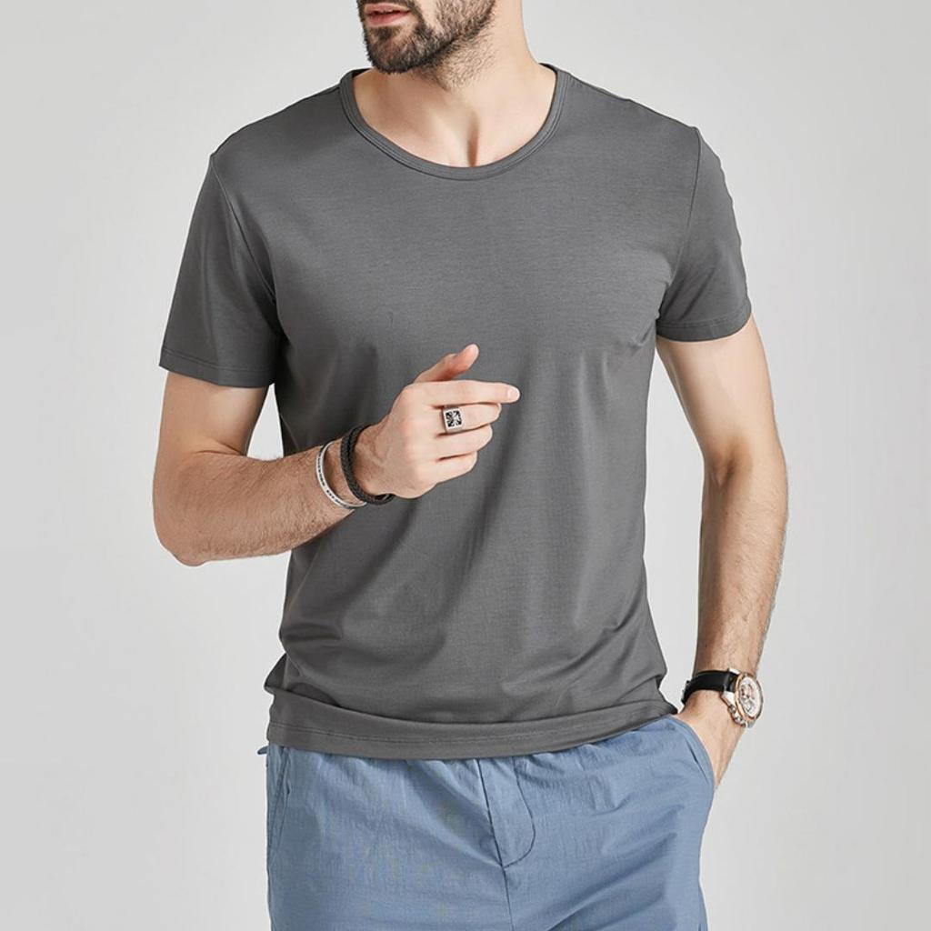 Men's Casual T Shrits Black Short Sleeve T-Shirt for Summer