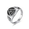 Ancient Egyptian Vintage Aged Eye of Horus Titanium Steel Ring for Mens Gold Fashion Jewellery