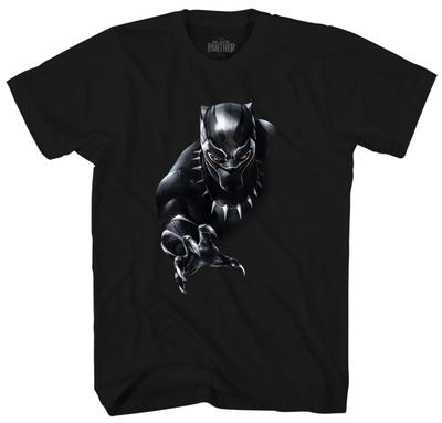 Marvel Black Panther Grab Heren Zwart T-shirt Nieuw