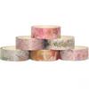 6 Rolls of Flower Bronzing Pattern Washi Tape Beautiful Washi Tape for Scrapbooking Study Stationery Decoration Learning Supplies