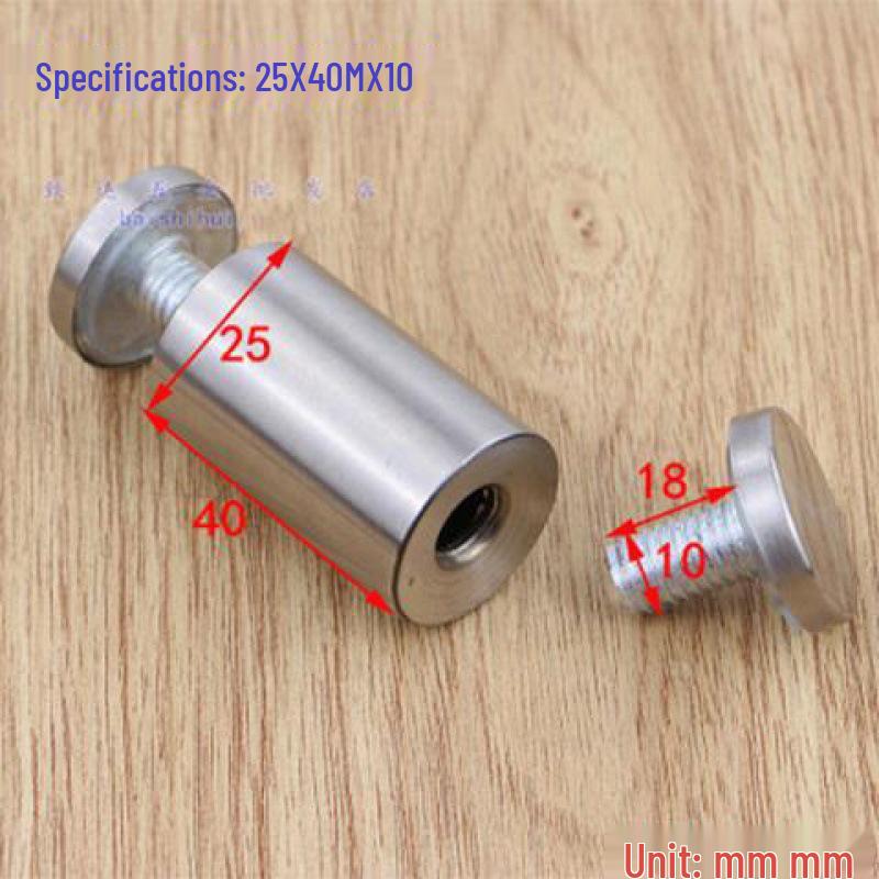 Stainless Steel Double-Head Advertising Glass & Acrylic Support Screws