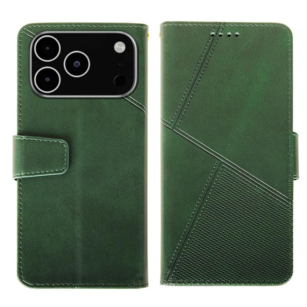 IDEWEI For iPhone 17 Pro Max Case Leather Wallet Phone Cover Stand Calf Texture