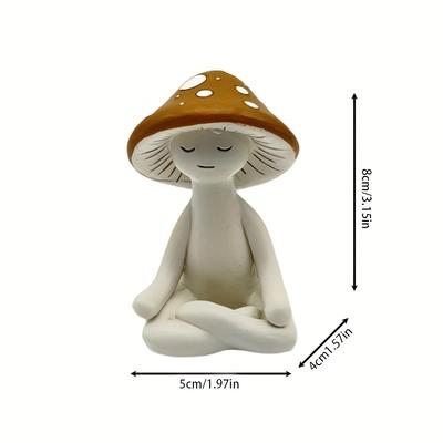 Charming Resin Mushroom Yoga Meditation Statue - Serene Home, Garden & Office Decor, Perfect for Christmas, Thanksgiving