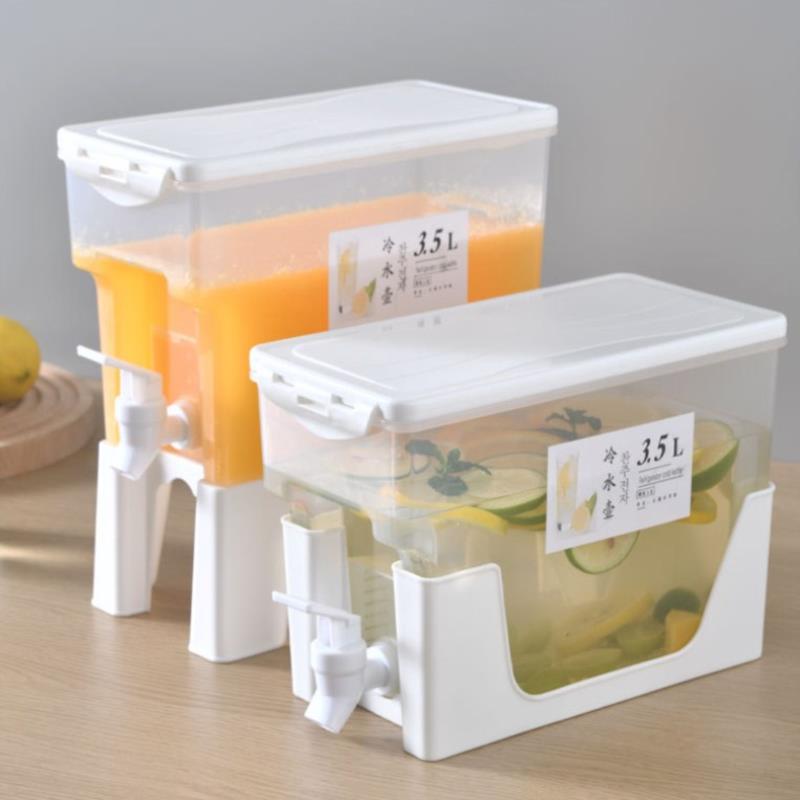 Cold Water Jug With Tap Water Beverage Dispenser Fruit Teapot Cold Waterlemonade