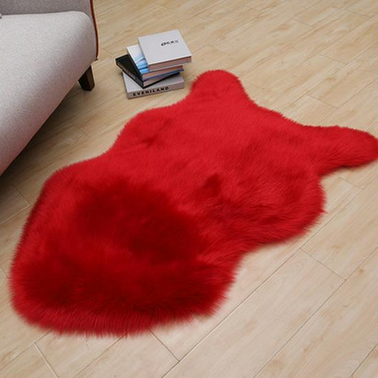 Tappeto e Cuscino in Lana Sintetica Peluche per Soggiorno
