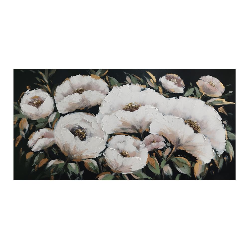 

Абстрактная картина маслом белых цветов на холсте, настенные картины для украшения гостиной, аксессуары 20x40cm NoFrame