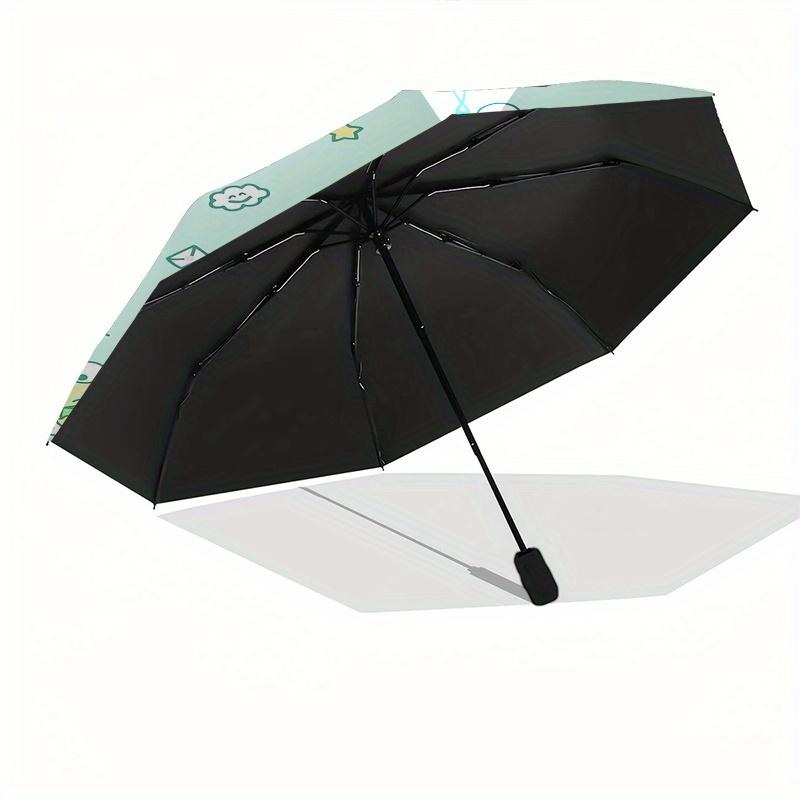 KEROKEROKEROPPI Automatic Folding Umbrella-Simple 8-Rib Design, Bright Cartoon Pattern, Durable Iron Frame, Suitable For Travel, Outdoor, Be