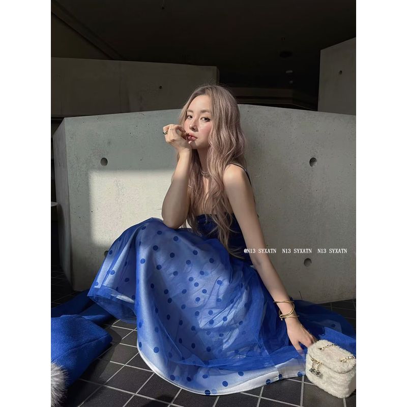 N13 Syxatn/Xiaoxiang Qianjin Style Camisole Jacket 2026 Spring and Summer Polka Dot Mesh Skirt Suit for Women