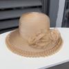 Korean UV Resistant Women's Sun Hat Organza Floral Design Fashionable Large Beach Sun Hat for Summer Outings Cool Hat