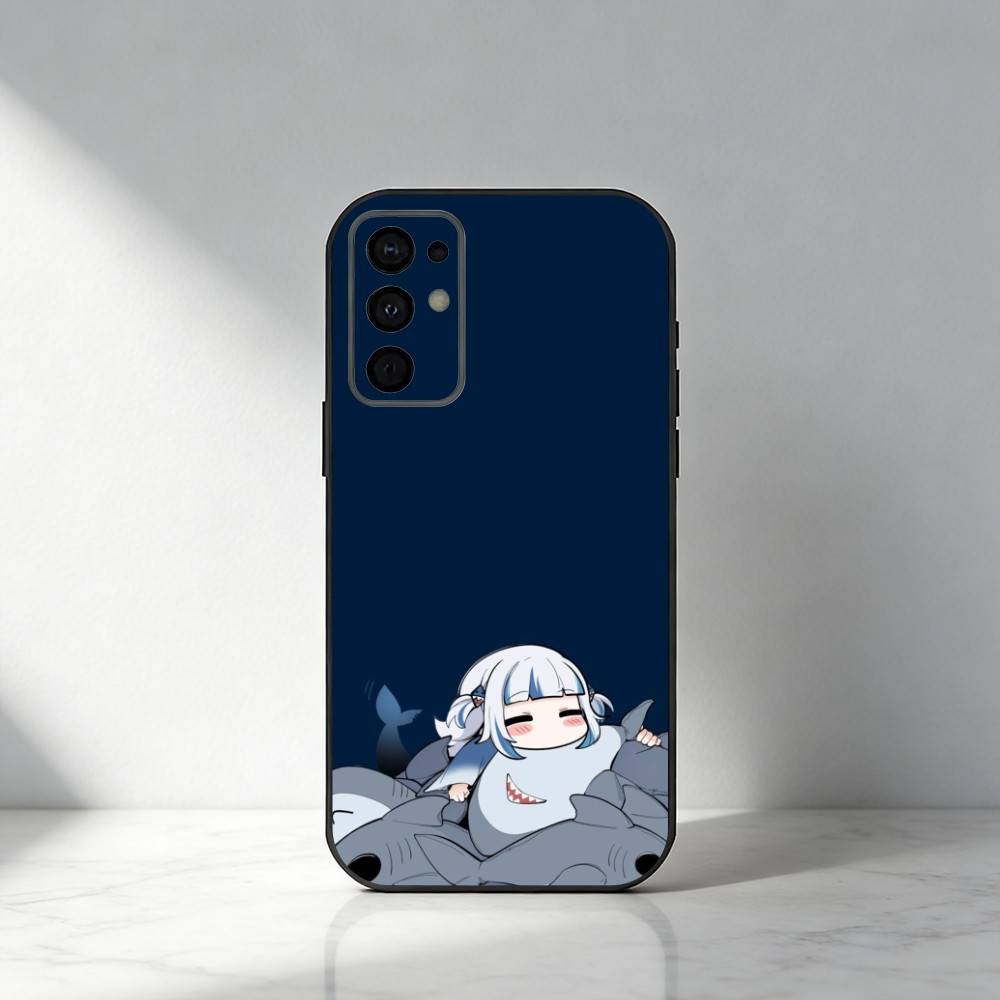 Virtual Characters Holo Gawr Gura Phone Case For Samsung S25,S24,S21,S22,S23,S30,Ultra,S20,Plus,Fe,Note,5G Black Cover