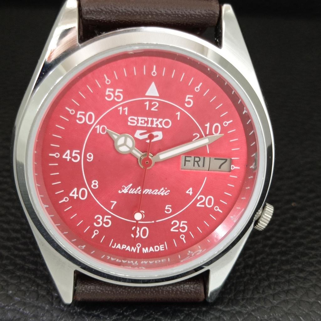 SEIKO 5 AUTOMATIC 7009A VINTAGE REFURBISHED JAPAN MENS RED DIAL WATCH a445580-1