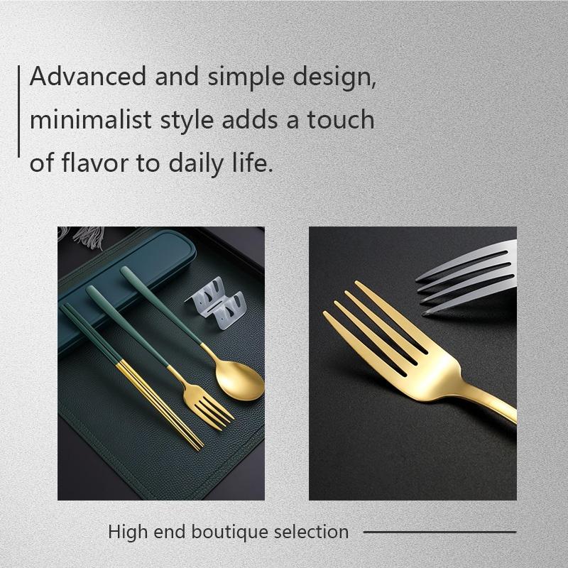 Christmas Gift Utensil Set, Stainless Steel Travel Cutlery in Gift Box, Portable Spoon Fork Knife for Holiday