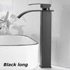 Black Waterfall Bathroom Faucet, Basin, Sink, Sinks, Mixer Tap, Hot and Cold Water Tap, Single Hole Bathroom Sink Faucets, Crane