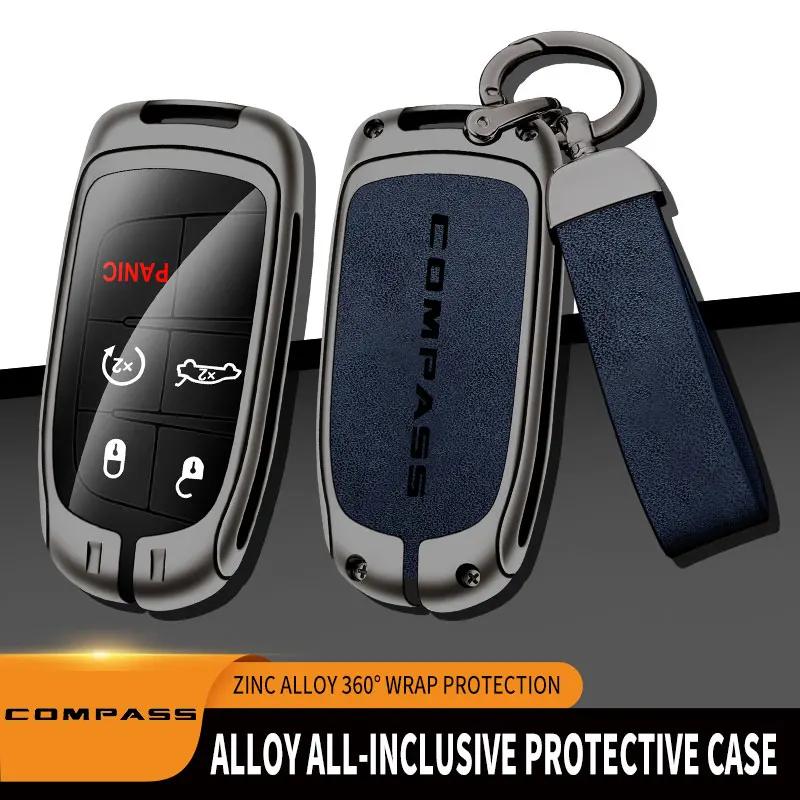 Car-Style Car Key Case For Jeep Compass Remote Control Protector COMPASS Logo For JEEP Car Key Cover Car Accessories
