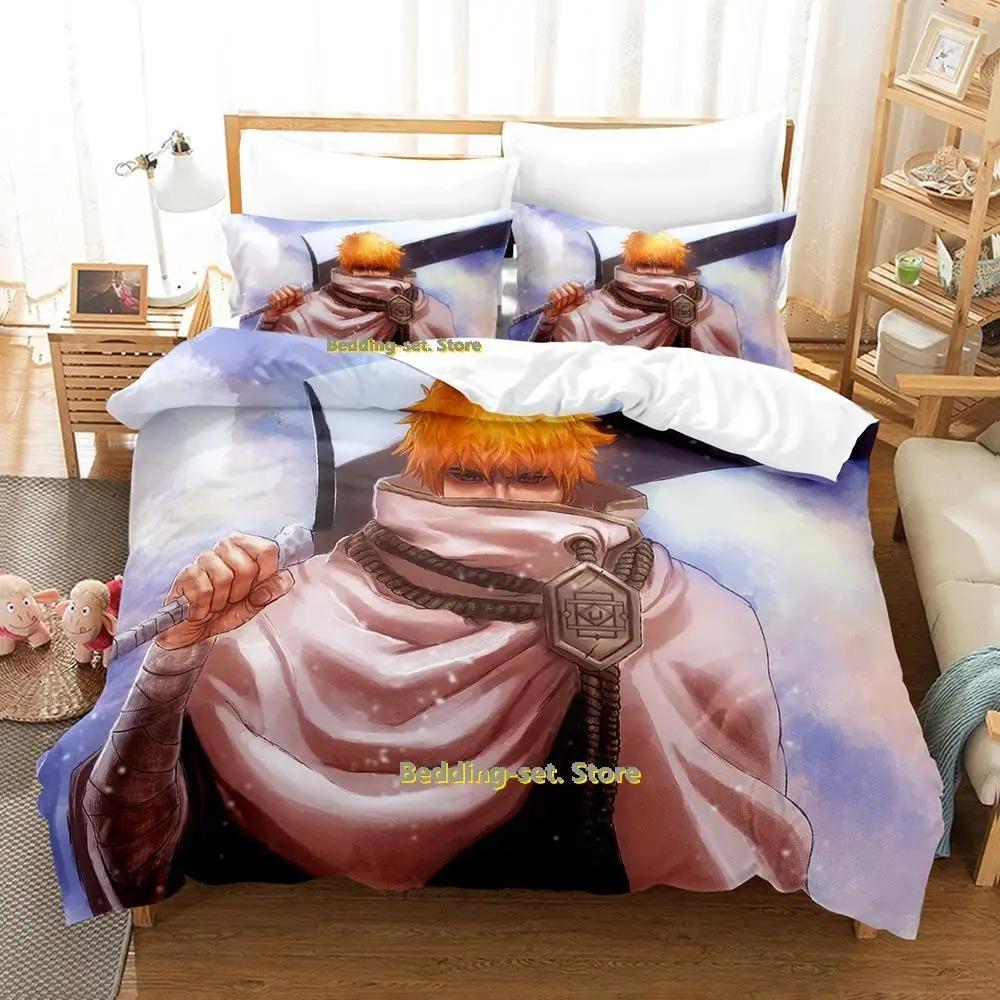 New Bleach Anime Bedding Set Cartoon 3 Piece Duvet Cover for Adult Kid Bedroom Cool Design