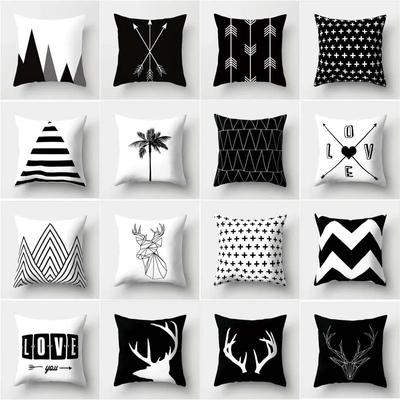 Alphabet Pfeil Schwarz und Weiß Dekorative Kissenbezug Auto Ornamente Büro Wohnzimmer Sofa Hause Kissenbezug