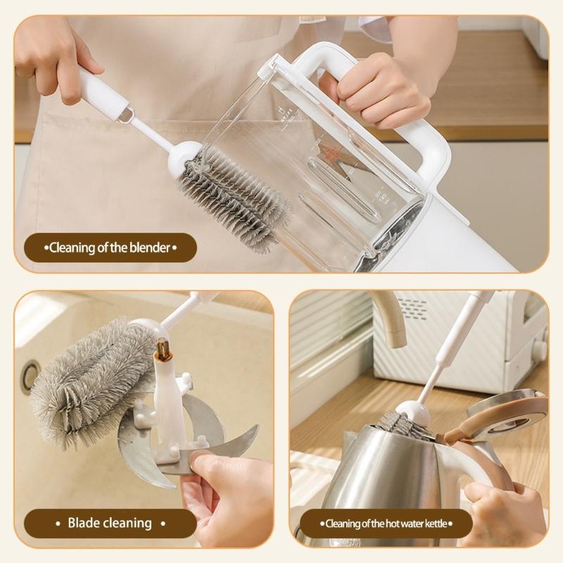 Extra Long Dish Brush For Hard To Reach Area Flexible U Head Cups Water Bottles Baby Utensils Coffee Mugs Cleaner