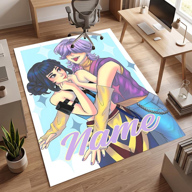 Mystery & Zoey (1) Personalized Name Office Carpet Stylish Decor for Living Room Bedroom Kitchen