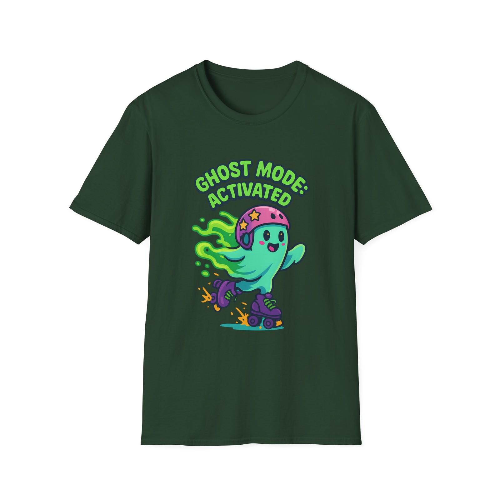 Unisex Softstyle T-Shirt Mens Womens Tees Top Ghost Mode Funny Roller Skating Phantom Halloween 3XL