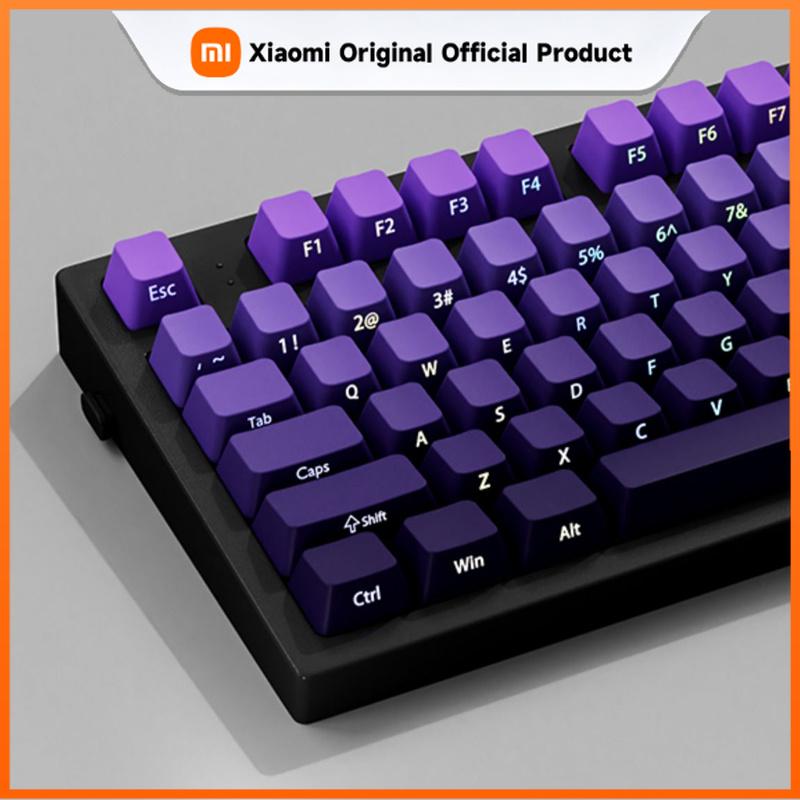 Xiaomi Cherry Profile Side Printed RGB Backlit Keycap 135 Key Gradient Purple Double Shot PBT Keycaps for Gateron MX Switches Keyboard