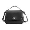 Modische Minimalistische Metall-Logo Abnehmbarer Schultergurt Klappe Umhängetasche Crossbody Tasche Damen Schultertasche Schwarz DH3272-001