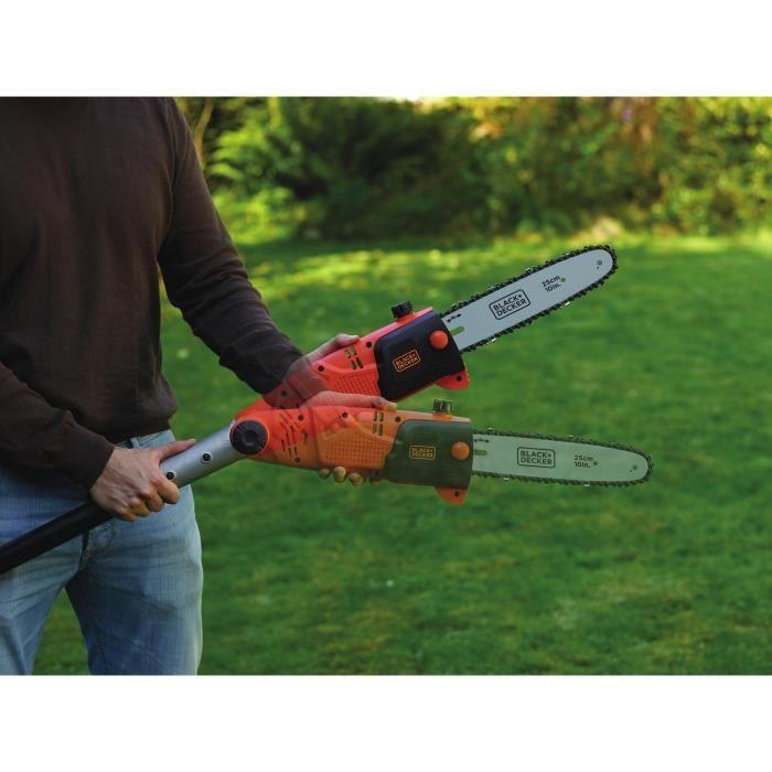 Elagueuse électrique sur perche électrique BLACK+DECKER - PS7525-QS - 800W - 25 cm - Manche extensible jusqu'à 2,44 m