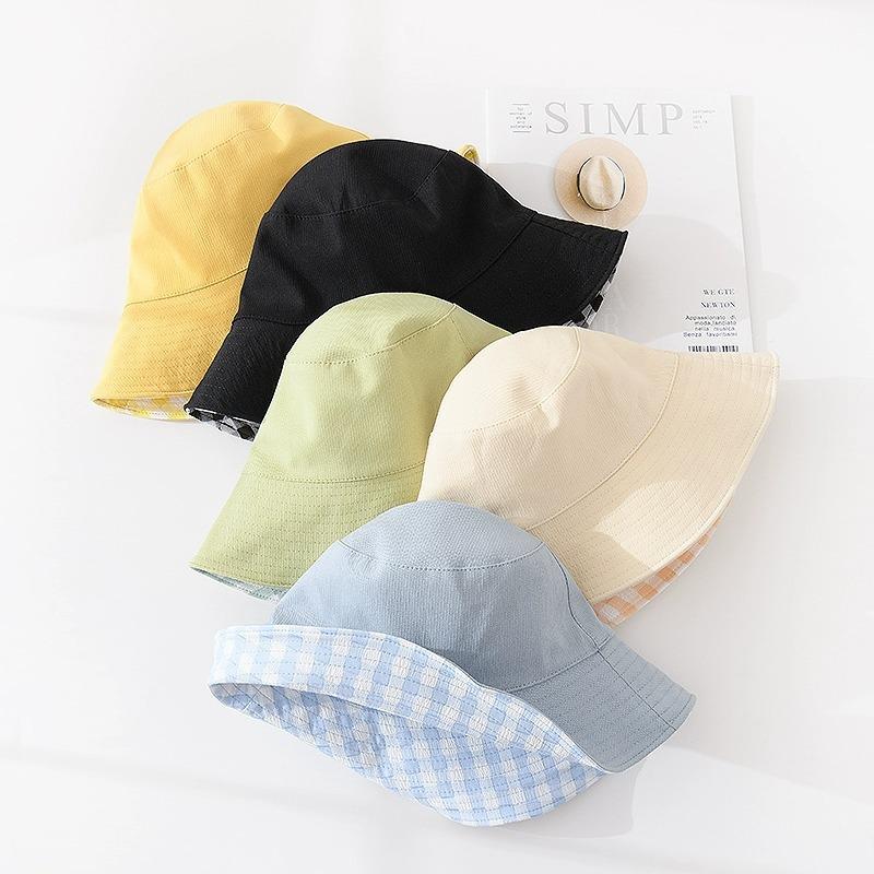 Summer Wide Brim Sun Hat Women's Foldable Travel Packable Bucket Hat Japanese UV Sunscreen Two Side Beach Hat Fisherman