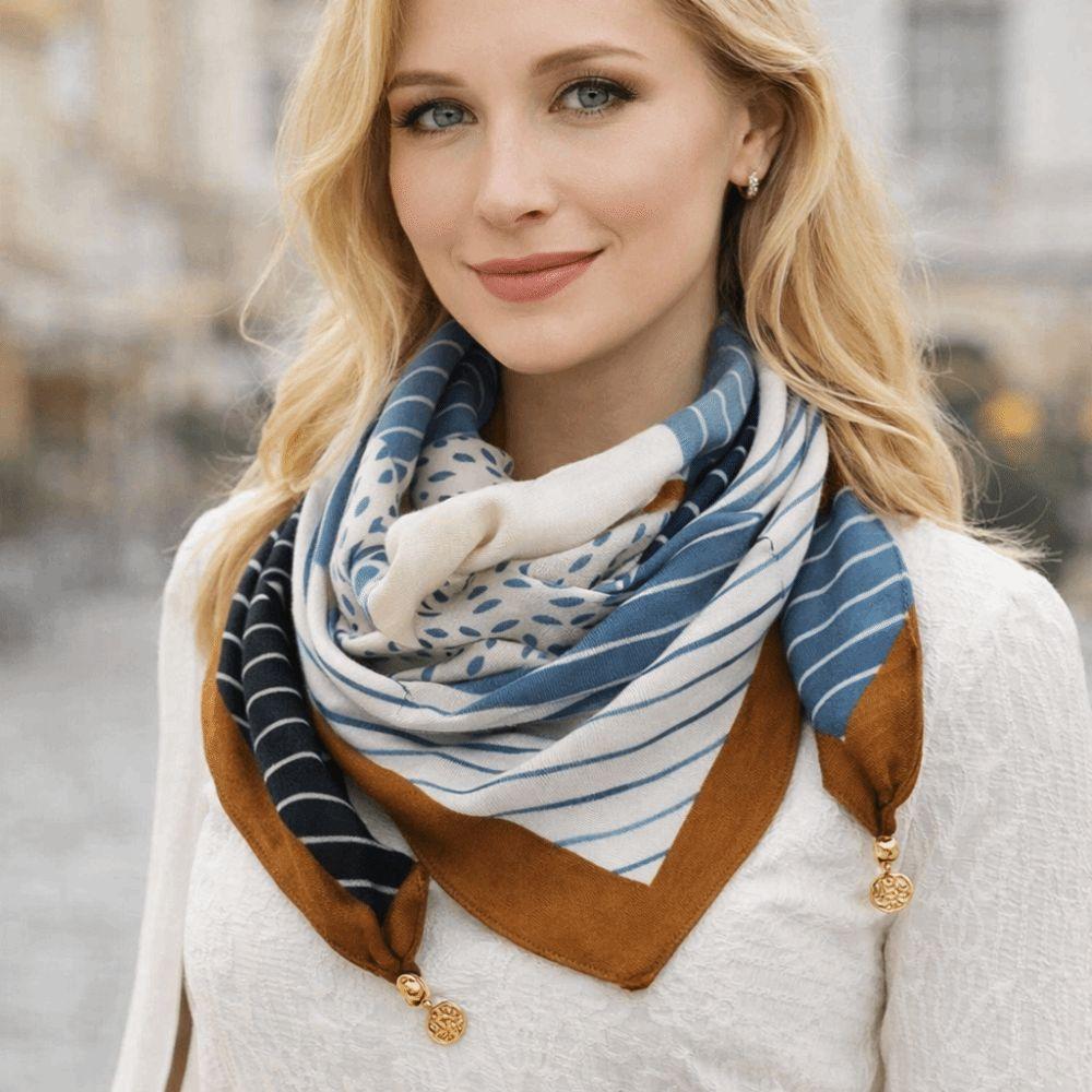 Magnetic Buckle Cotton Square Scarf Soft Cotton Hijab Wraps Fashion Headwear Soft Shawl  Girl Women