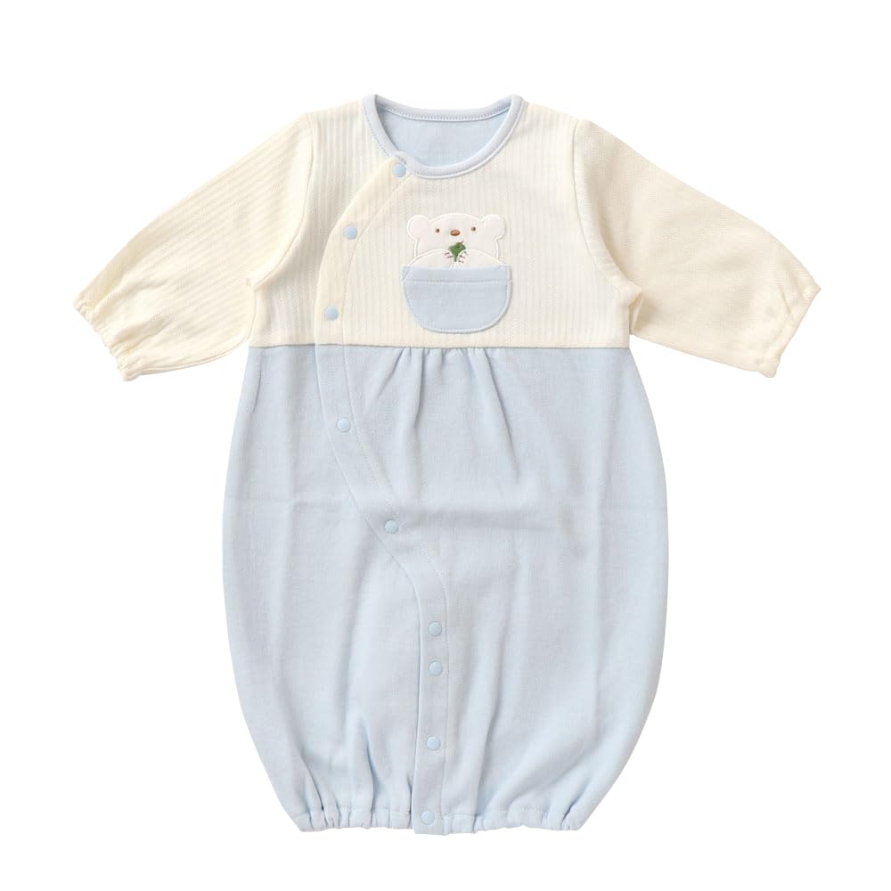 

Cream de Coco in Cardboard Knit Mini Cable Blister Pocket Bear Crotch Newborn Baby Cute and Sizes [Made Japan] & Two-Way All-in-One [Interchangeable синий