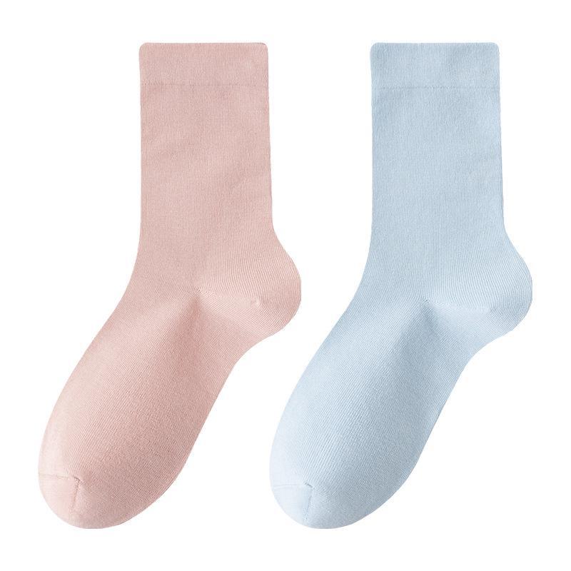Women's Pure Cotton Non-Slip Breathable Mid-Tube Socks - Anti-Pilling & Antibacterial
