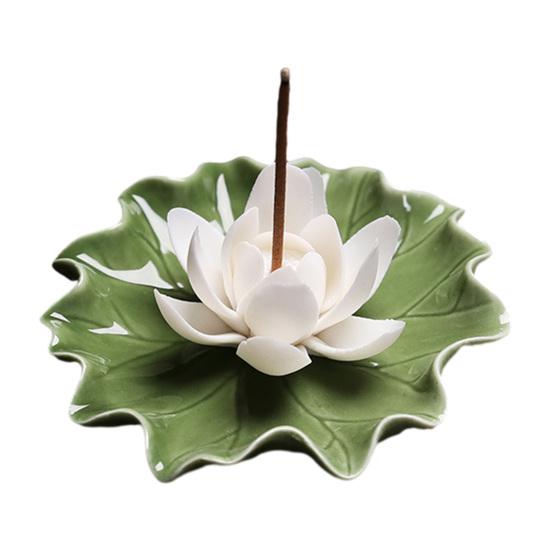 

Керамический Держатель для благовоний в виде цветка лотоса You Sheng, Декоративная основа в виде листа кувшинки, Аромалампа, Украшение для йоги, медитации, храма, домашнего офиса