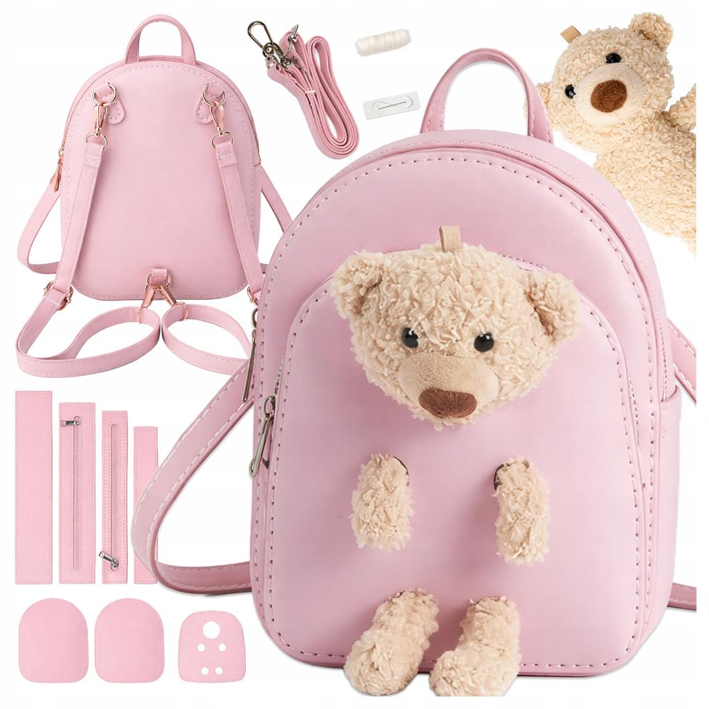 [PACZA] DIY Creative Backpack for Self-sewing with a Teddy Bear, 19 Pieces, Z3360