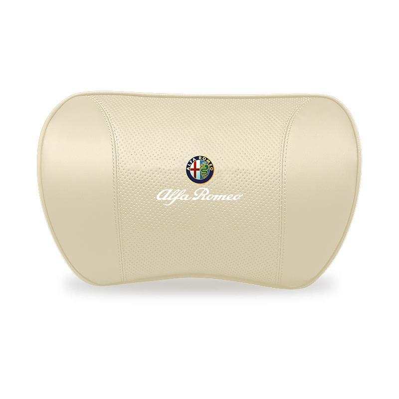 DCLLR1 Leather Car Headrest Lumbar Pillow Neck Gap Filler Pillow For Alfa Romeo Giulietta Mito 159 Giulia Stelvio 156 147 Tonale Brera