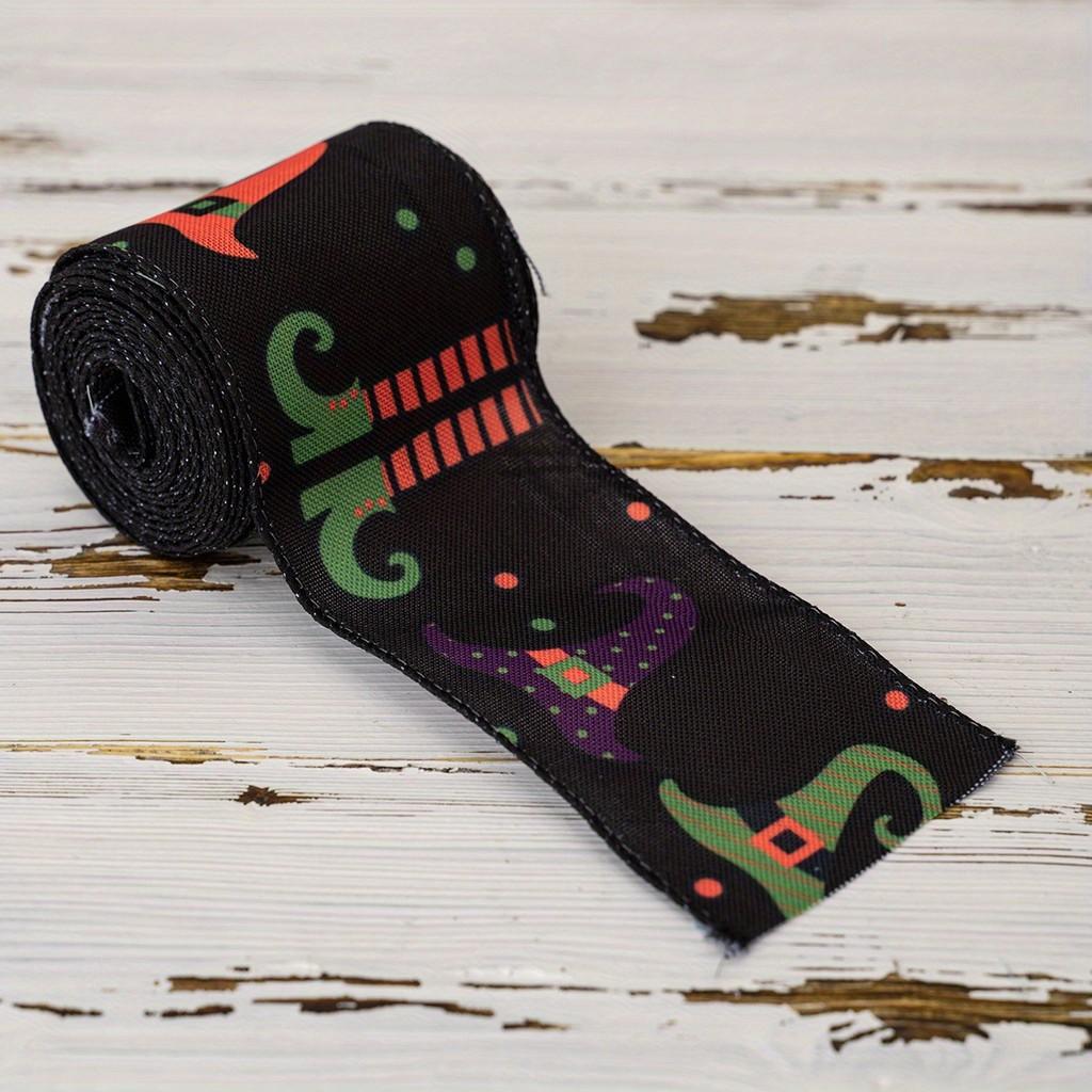 

Декоративный Хэллоуинский Уникальный Набор Лент со Жуткой Паутиной и Точечным Узором в Горошек Halloween Ribbon A