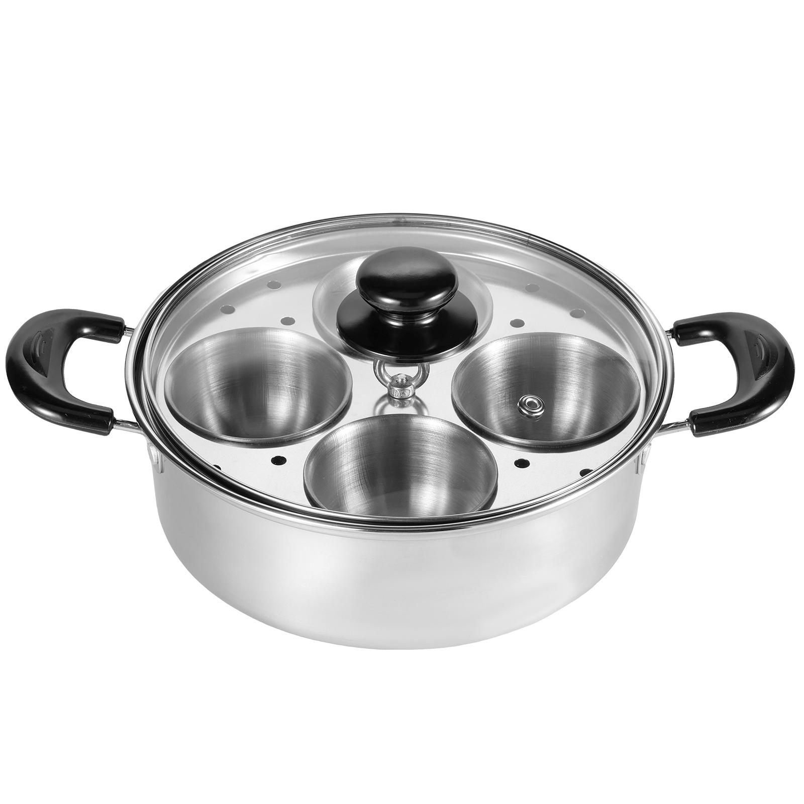 

Egg Poacher Stainless Steel Poached Egg Maker Pot Egg Poaching Pan with 4 Cups Poached Egg Cooker Pot Multipurpose Stovetop Egg