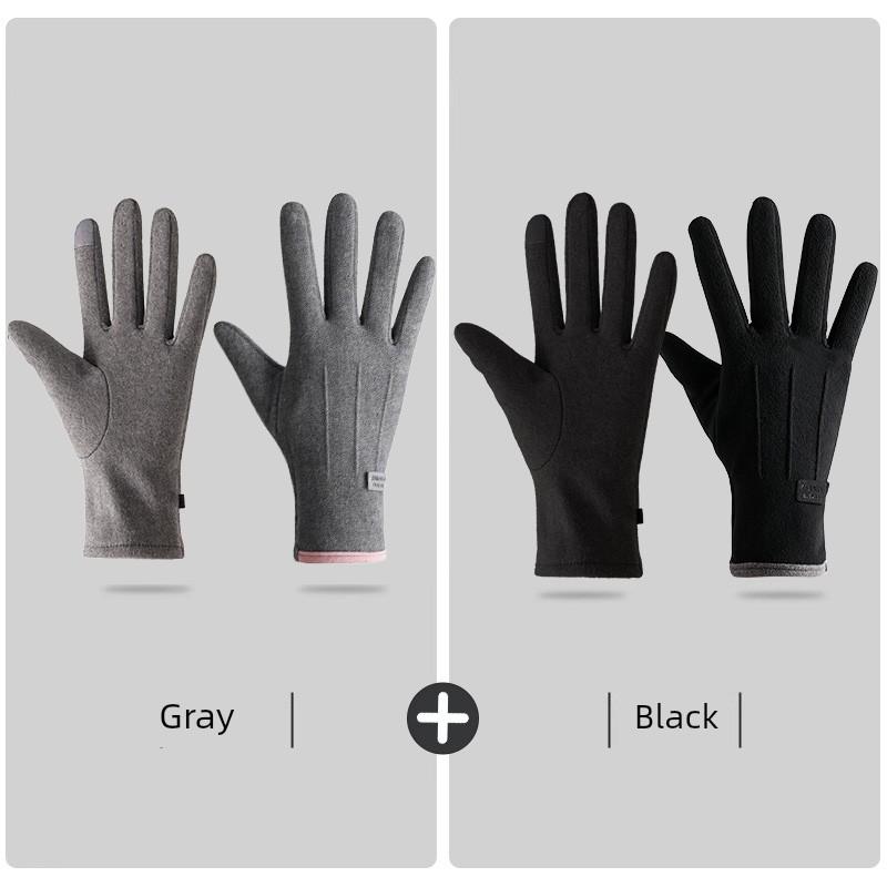 Autumn and Winter Warm Gloves, Windproof, Waterproof, Touch Screen Compatible, Unisex, Fleece-Lined Gloves for Electric Bike Riding