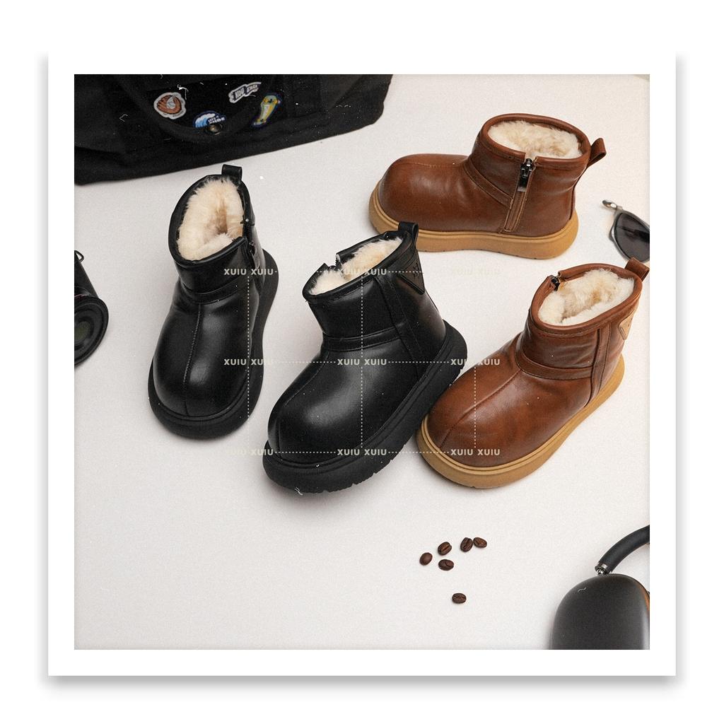 XSHX "Kapibara" Children's Dolphin Snow Boots Side Zipper Thick Fleece Cold Resistant Boys and Girls [Wenzhou Shoes]