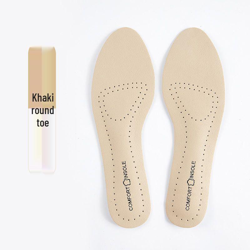 Women's Ultra-Thin Self-Adhesive Pointed Heel Insoles - Soft, Sweat-Absorbent, Breathable, Deodorant, Real Cowhide.