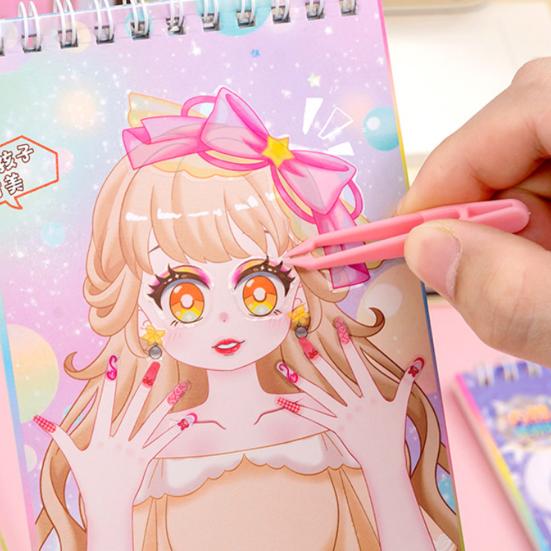Fashion Doll Dress-Up Sticker Book for Girls DIY Paper Craft with Reusable Stickers Creative Activity Toy for Kids Cute Handmade