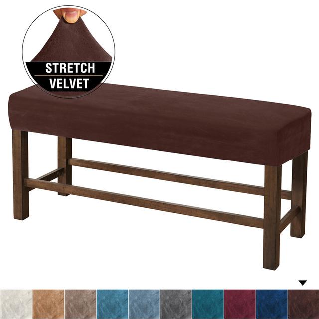 Strech Velvet Καλύμματα Πάγκου Κάλυμμα καρέκλας πιάνου All-Inclusive Ορθογώνιο μονόχρωμο Παχύ κάλυμμα σκαμπό για υπνοδωμάτιο