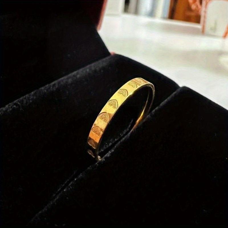 1Pc Fashionable Titanium Steel Ring, Niche High-end Women's Light Luxury Heart Ring