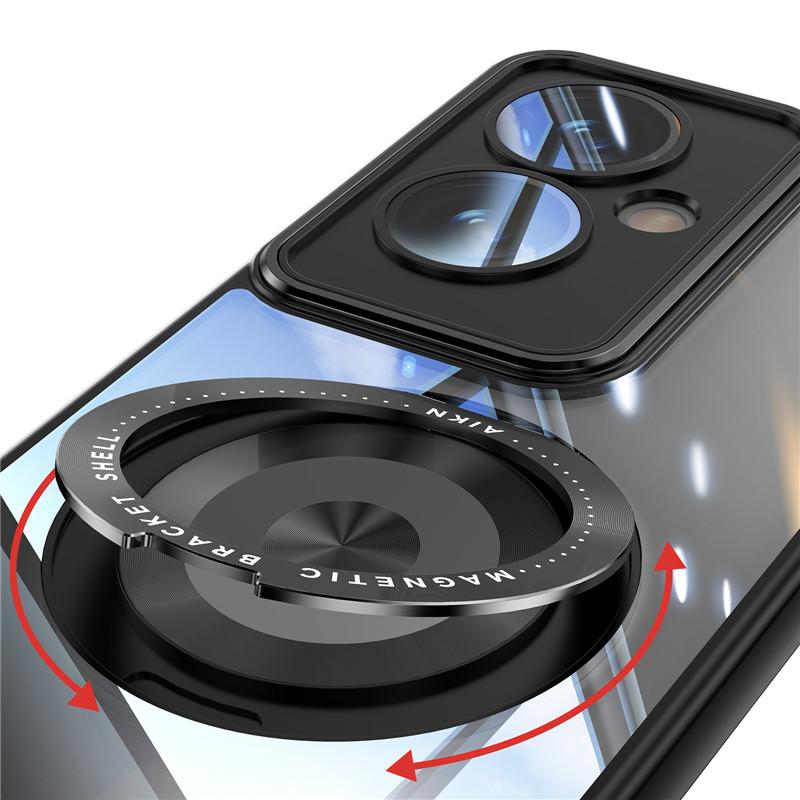 Full Cover Super Anti-drop 360 Degrees Rotating Bracket Case With Lens Film For Oppo Reno 11A 11 F F25 Pro Back Protection Shell