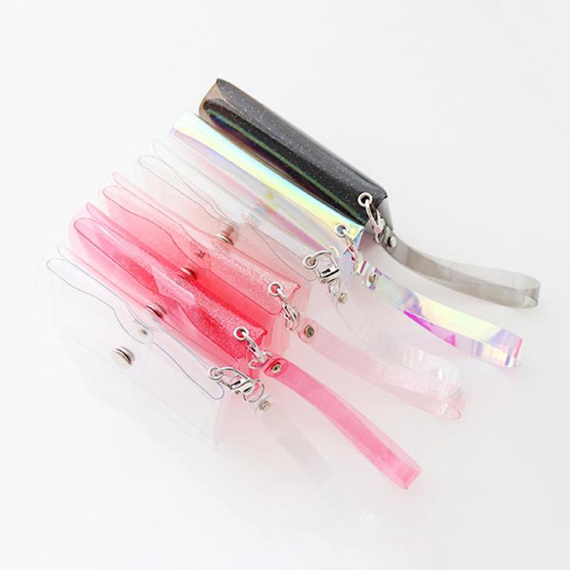 Fashion Transparent Waterproof Pvc Women Men Credit Card Id Card Storage Bag Mini Wallet Girls Coin Purse