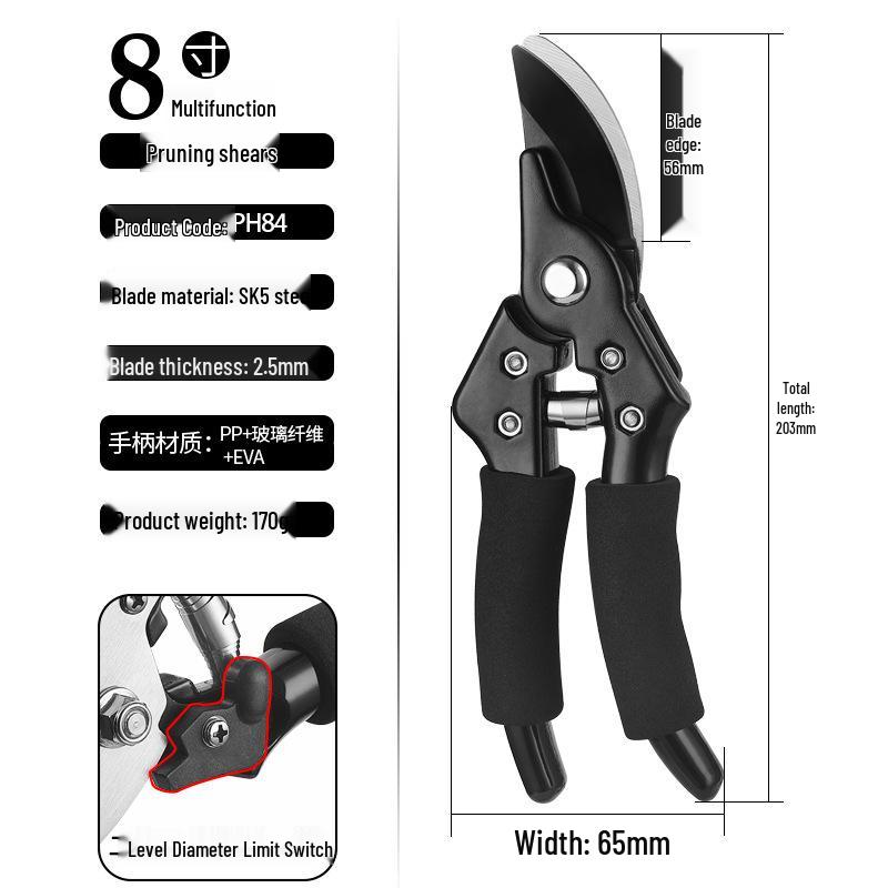 Multi-functional SK5 Pruning Shears with Black Blade - Garden, Bonsai, and Thick Branch Cutter