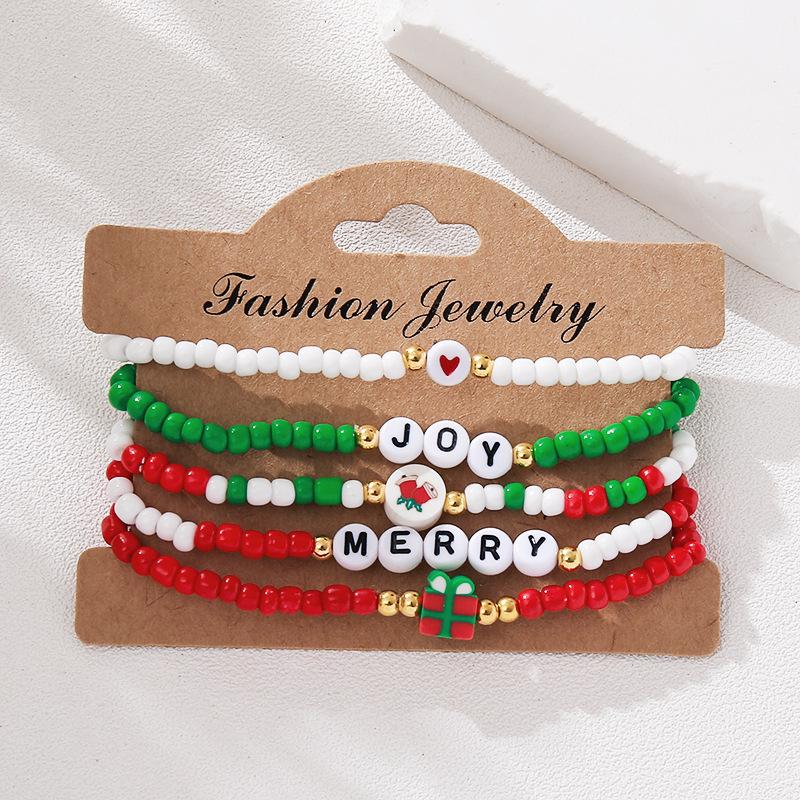 Europäisches & Amerikanisches Weihnachts-Perlenarmband-Set für Damen