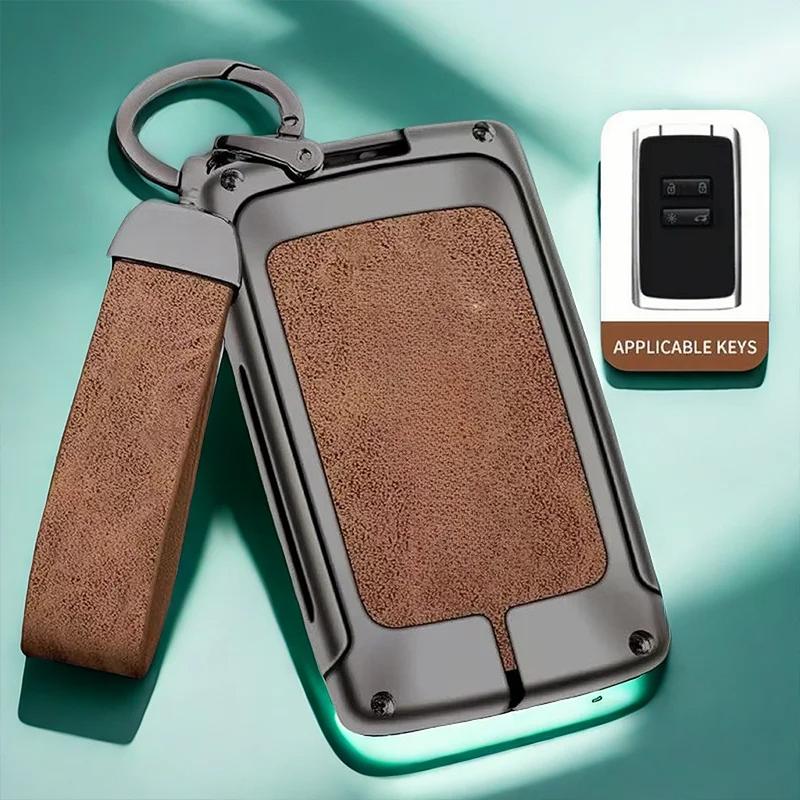 Automatické pouzdro na klíče z TPU a zinkové slitiny pro Renault Duster s logem, Klíčenka na klíče od auta, Kovový kryt na klíče od auta, Doplňky pro dekoraci interiéru auta
